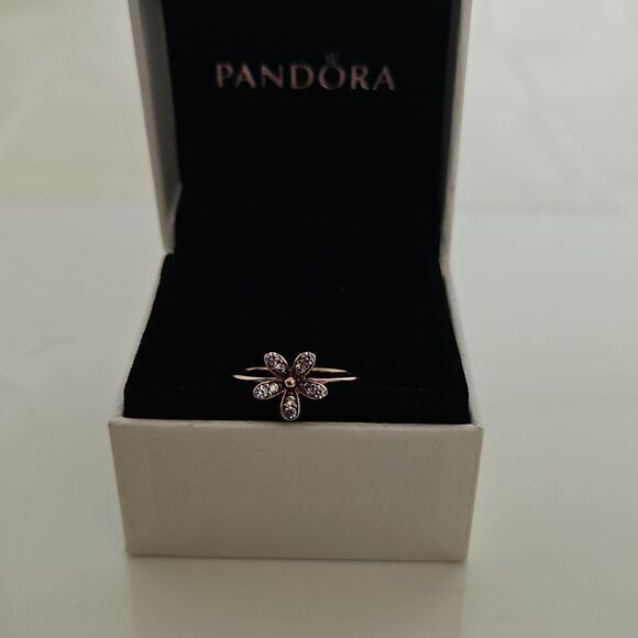 Pandora Daisy Rose Gold Ring Size 7 - Picture 2 of 16